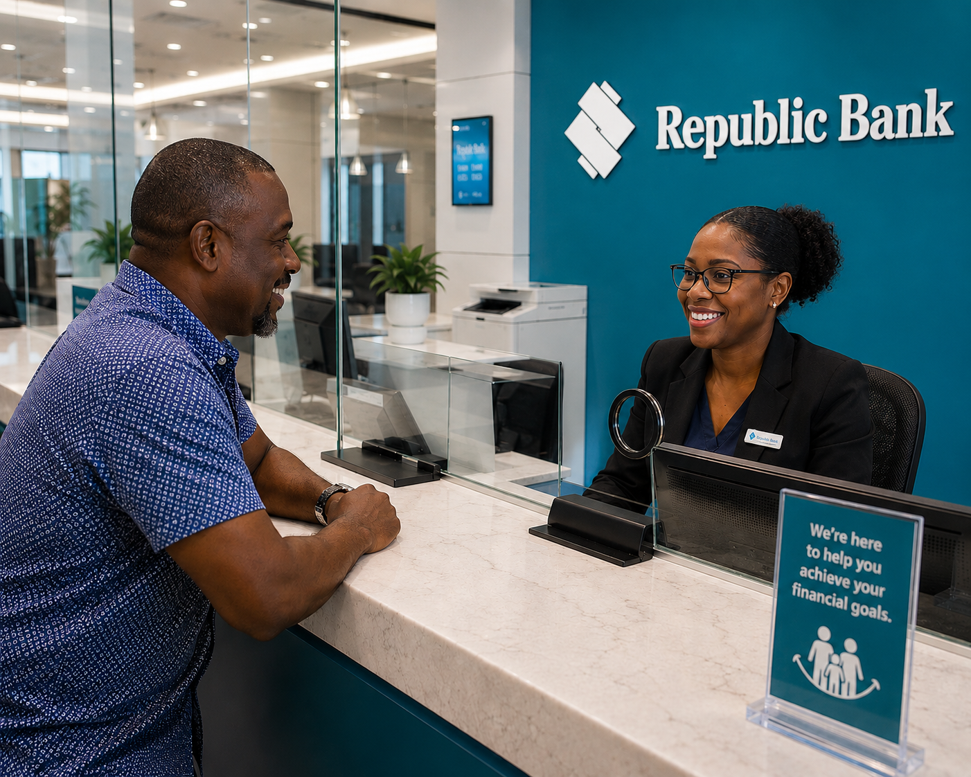 Bank branch interior